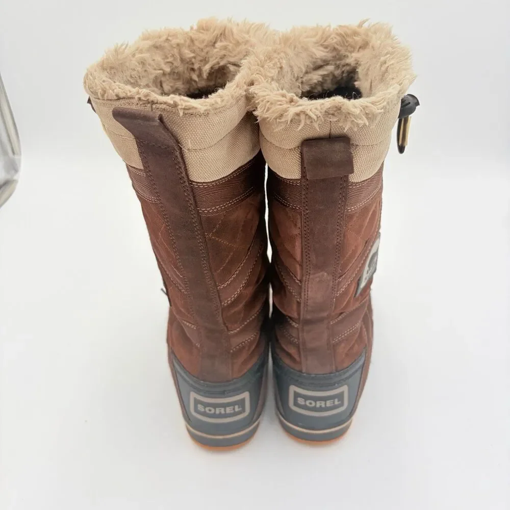 Sorel Waterproof Winter Snow Boots Women’s Size 9 Brown Faux Fur NL1977-256